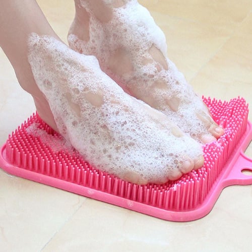 Shower Foot & Back Scrubber, Massage Pad, Wall Mounted Back Scrubber,  Silicone Bath Massage Cushion Brush with Suction Cups, Bathroom Wash Foot  Mat Exfoliating Dead Skin Foot Brush 