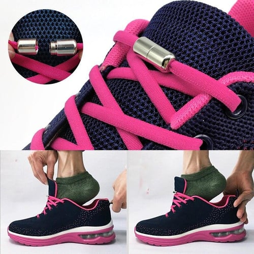 Semicircle No Tie Shoelaces Elastic Shoe laces Sneakers shoelace Metal Lock  Lazy Laces for Kids and Adult One size fits all shoe