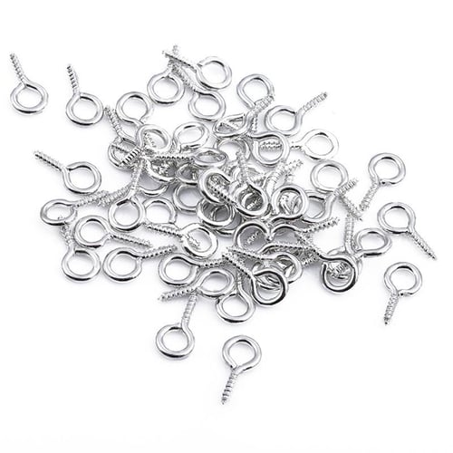 50/200Pcs Mini Screw Eye Pins for Jewelry Making Pearl Beads Screw