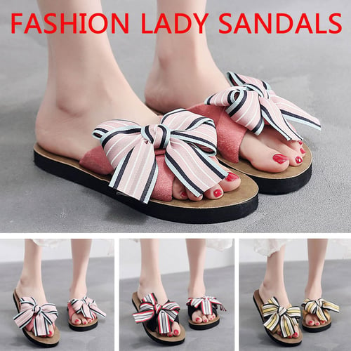 Women Weave Beach Breathable Sandals Home Slipper Flowers Flip