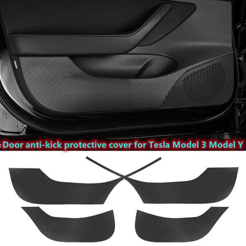 Car Styling Side Door Inner Decal Anti-kick Sticker Carbon