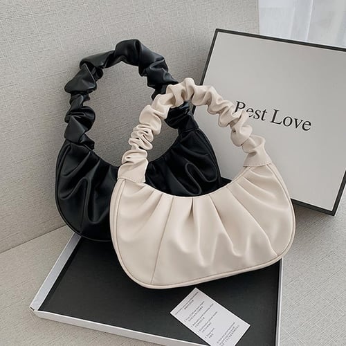 Cloud Bubble Bag Simple Pleated Shoulder & Crossbody Bag Underarm Dumpling  Bag