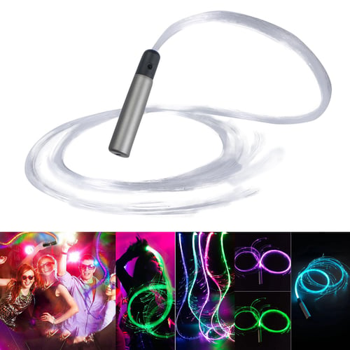 SU)Rechargeable LED Whip LED Optical Fiber Dance Whips 360 Swivel