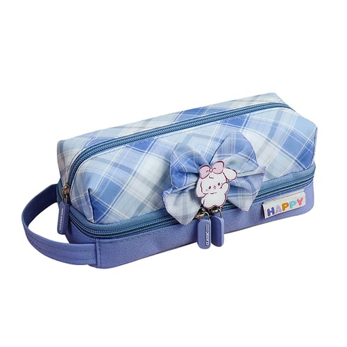 Double Layer Canvas Pencil Case Multi-functional Portable