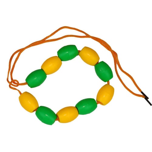 Preschool Lacing Bead Toy 50 Stringing Beads With 2 Strings For