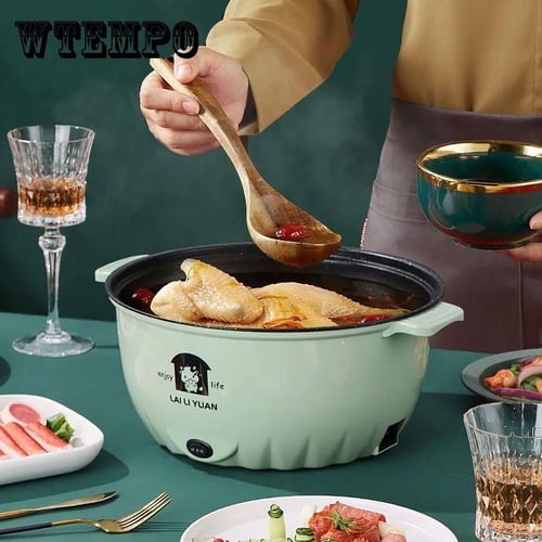 220VMultifunctional Electric Frying Pan Household Electric Cooking Pot Hot Pot  Small Cooking and Frying Integrated Pot Non-stick