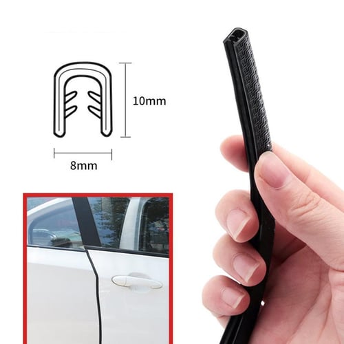 1Set 8pcs Carbon fiber Car door sill Strip Anti Scratch Bumper For