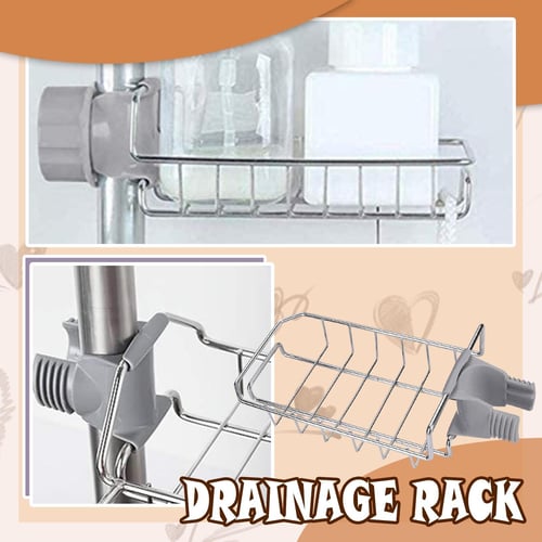 1pcs, No Punching Sponge Holder, Wall Mount Sponge Rack, Stainless