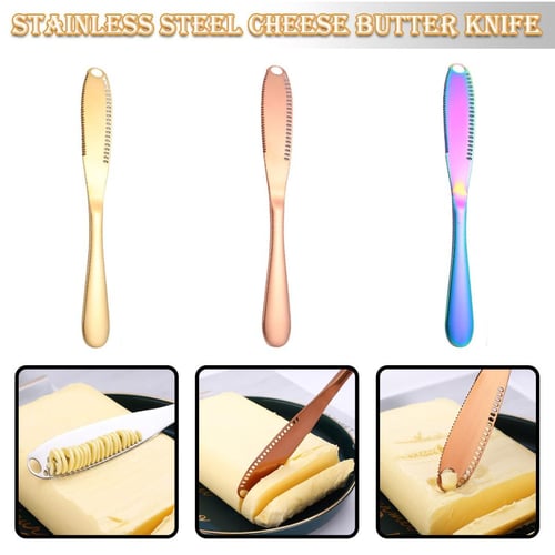 Stainless Steel Butter Spreader Knife, 3 in 1 Kitchen Gadgets, Curler, Butter  Grater, Slicer, Multi-Function Butter Spreader & Slicer with Serrated Edge,  for Cheese, Cream, Bread, Butter 