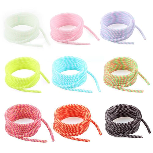 1.6m Plating Color Data Line Cable Winder Protection Cable Spring Rope Twine