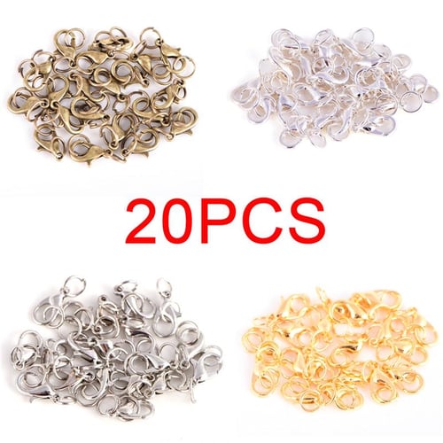 20pcs Stainless Steel Lobster Clasps for Bracelets Necklaces DIY Lobster  Hooks End Connector Clasps For Jewelry