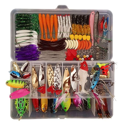 Portable Fishing Lures Kit Fake Bait Frog Minnow Soft Bait Hook Set With  Fishing Tackle Box For - buy Portable Fishing Lures Kit Fake Bait Frog  Minnow Soft Bait Hook Set With