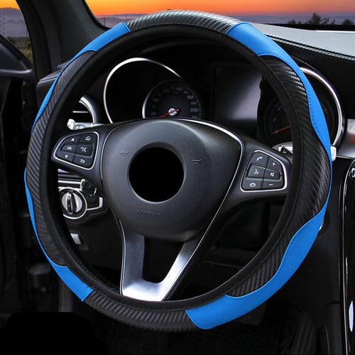 for Peugeot 2008 e2008 Car Steering Wheel Cover Carbon Fibre + PU Leather  Auto Accessories interior - buy for Peugeot 2008 e2008 Car Steering Wheel  Cover Carbon Fibre + PU Leather Auto