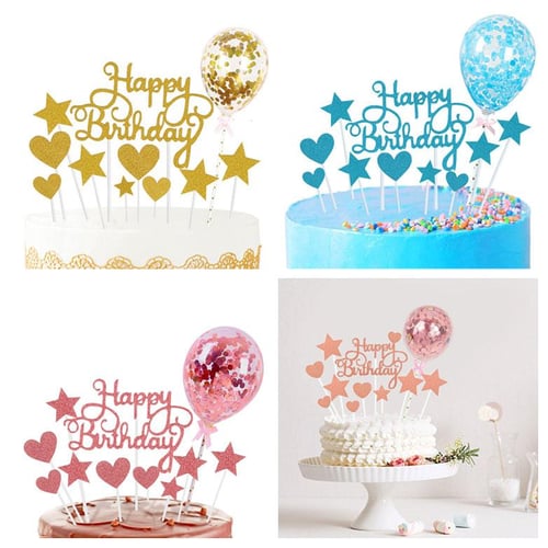 11 Pcs Glitter Mermaid Theme Cake Toppers for Birthday Party Baby