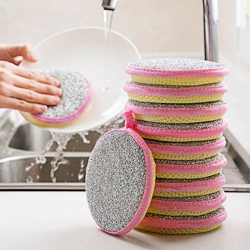 2pcs Emery Sponge Kitchen Pot Brush with Handle, Rust Cleaning Tool Sink  Pot Dish Scrubber Bathroom Decontamination Cleaning Brush (A)