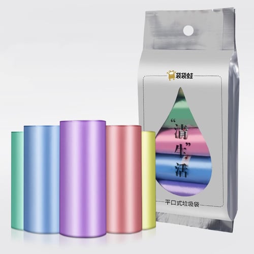 Trash Bags, 5 Rolls/100 Counts Disposable Small Garbage Bags for Office,  Kitchen,Bedroom Waste Bin,Colorful Portable Strong Rubbish Bags,Wastebasket  Bags 