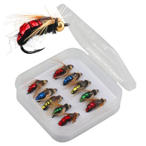 10pcs Artificial Insect Fishing Bait Set With Barb Hooks Fast