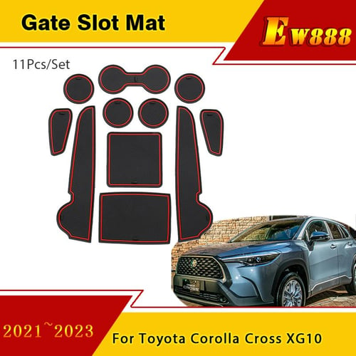 Cheap For Toyota Corolla Cross XG10 2022 2023 Hybrid Car Door Slot Mat Gate  Groove Cushion Cup Holder Pads Anti-slip