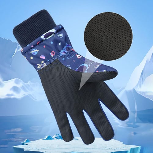 Children Winter Ski Gloves Waterproof Thicken Mittens Snow