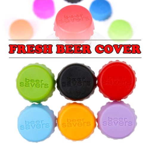 6Pcs/Set Reusable Silicone Bottle Fresh Keeping Cap Stopper For Soda Bottle  Beer Cap Stopper Bar