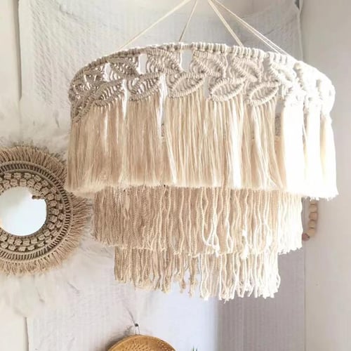 Macrame Knitted Rope Woven Wall Hanging Rope Handmade Tapestry Shelf Tassel  Decor Kit