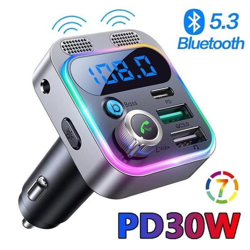 Bluetooth 5.3 FM Transmitter,MP3 Player Handsfree Call Bluetooth Adapter ,PD&QC3.0 Fast Charger - buy Bluetooth 5.3 FM Transmitter,MP3 Player  Handsfree Call Bluetooth Adapter,PD&QC3.0 Fast Charger: prices, reviews