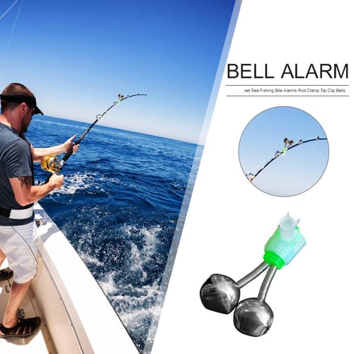 10x LED Night Fishing Bait Bite Alarm Twin 2 Bells Light Rod Tip Clip Alert  Ring