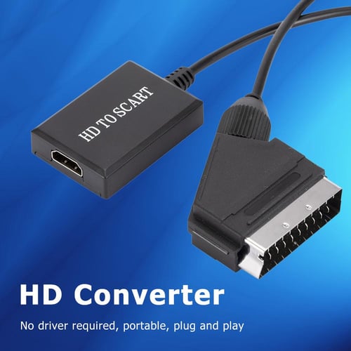 SCART to HDMI Converter with HDMI Cable HD Adapter 720P 1080P Video Audio  Converter Adapte for