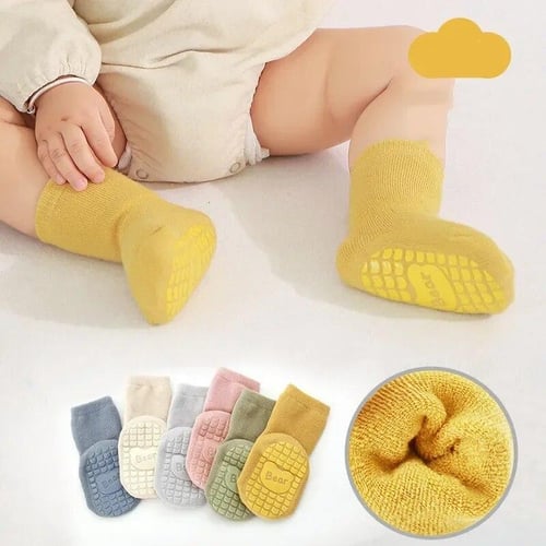 Beautiful Baby Floor Socks Combed Cotton Non Slip Thicken Soft Warm Infant  Toddler Socks Indoor Newborn Winter Foot Socks Shoes 