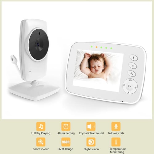 Baby Monitor Video with Camera 3.2 Inch , Smart Monitor with LCD Night  Vision