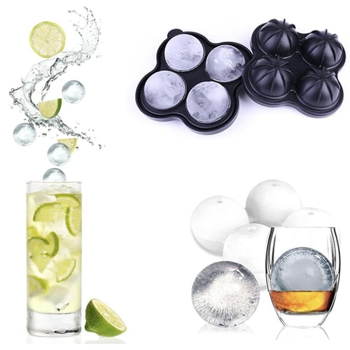 1pc Large 4.5cm Round Ice Cube Mold With Lid, 6 Holes Silicone