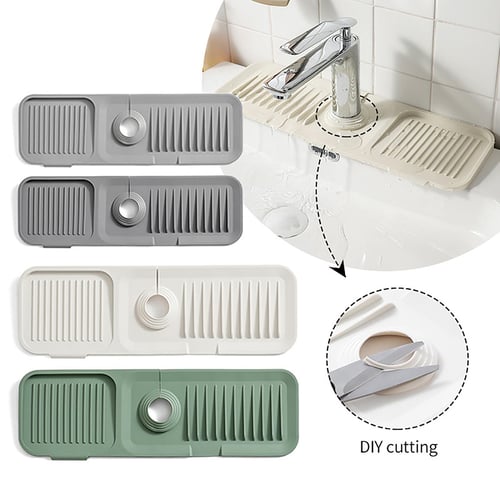 Kitchen Sink Protector Mat Pad Set, 3 Piece Combo Set Includes -2 Sink Mats  - 1 Sink Saddle - 3 Drain Stopper