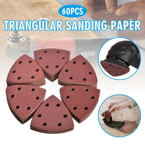 50pcs Sanding Paper 40+80+120+240Grit Mouse Sanding Sheets Pads