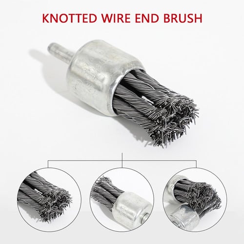 3PCS Wire Cup Brush End Brush Set Wire Brush for Drill 1/4 Inch Hex Shank 