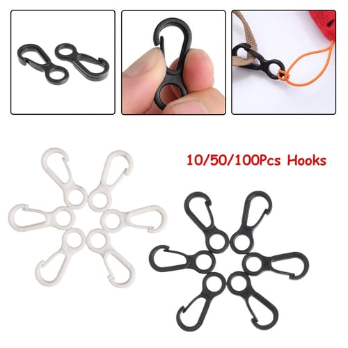 10/50/100PCS Nylon Plastic Small Flag Pole Snap Clip Hooks