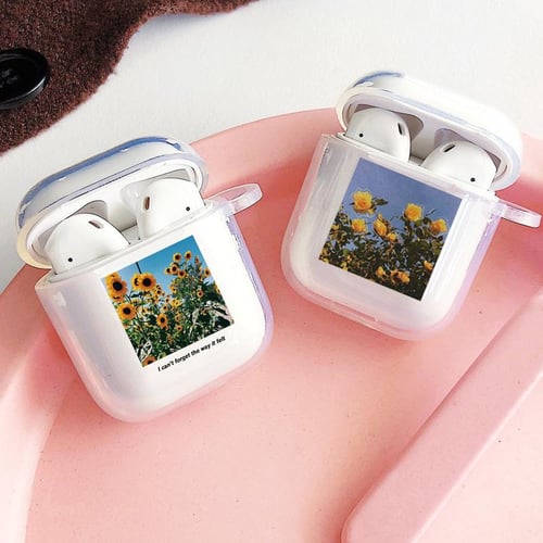 For Airpods Case Flower Clear Soft Plastic Wireless Bluetooth