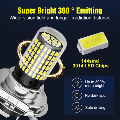 Cheap H4 LED Motorcycle Headlight Bulbs Ba20D H6 H4 Hi-Lo 3200LM