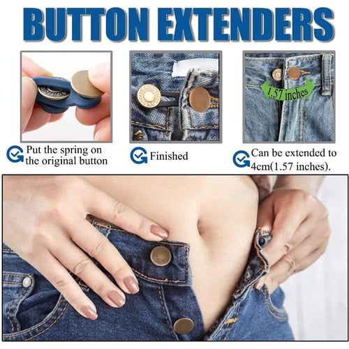 Cheap Nikitas Denim Waist Extender Button Extender Pants Extenders  Waistband Extenders With Metal Button For Jeans Men And Women,Set Of 3