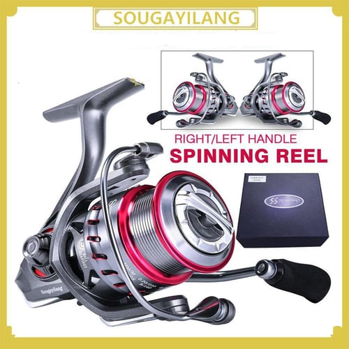Cheap Spinning Fishing Reel Metal Spool 12+1BB 39.5 LB Carbon Fiber Drag  Reels Bass Trout Fishing Tackle
