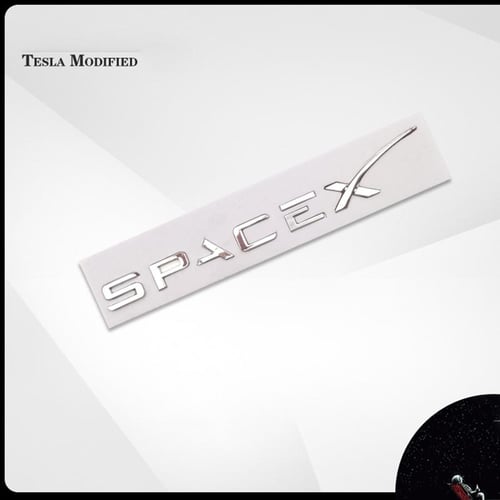 Space X Emblem Metal Letters Badge Rear Trunk Decals Car Logo