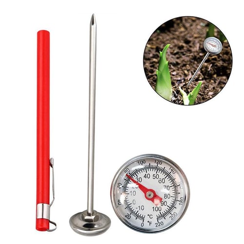 Home Brewing Thermometer Stainless Steel Celsius Fahrenheit Water  Distilling Temperature Gauge Bimetal 1/2'' NPT (2'' Stem)