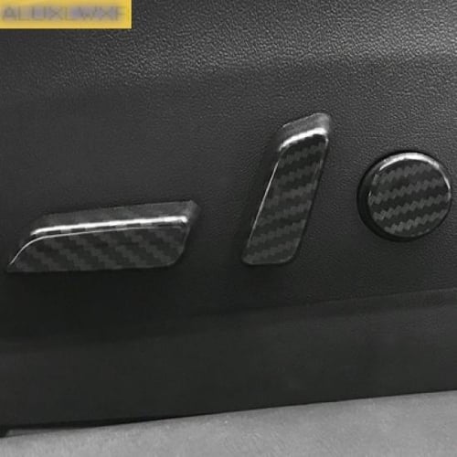 Car-styling ABS carbon fiber Seat Adjust Switch Button Covers