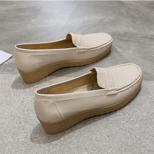 Women's Shoes Bean Shoes Women's Beef Sole Shoes Non-slip Flat