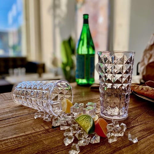 Set of 6, Acrylic Drinking Glasses Highball, BPA-Free, Stackable Plastic  Drinkware buy Set of 6, Acrylic Drinking Glasses Highball, BPA-Free,