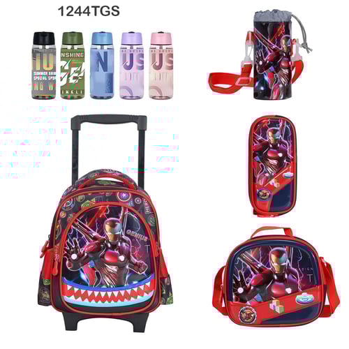 Genius, 3D Character Kids School Bag Trolley Pcs Set 12