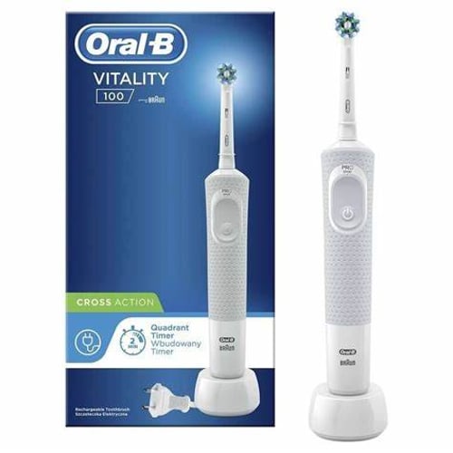 Oral B D12 Vitality Electric Toothbrush Rechargeable Rotating Type  Waterproof Brush with 2 Mins Timer Teeth Whitening Deep Clean