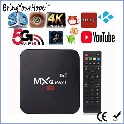 MXQ PRO 5G with Wireless Mini Keyboard Android 12.1 TV Box Ram 2GB ROM 16GB  H.265 HD 3D Dual WiFi 2.4G/5.8G Quad Core Android Smart Box Home Set Top