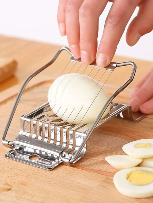 2 In 1 Egg Slicer Tools Stainless Steel Egg Cutter Multifunction Egg Slicer  Sectione Cutter Mold Edges Gadgets