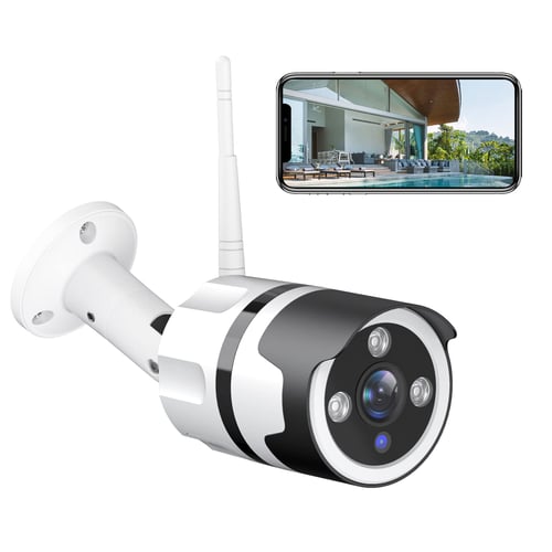 Outdoor Security Camera, Netvue 1080P Wifi Bullet Surveillance Camera  Two-Way Audio, IP66 Waterproof, FHD Night Vision, Motion Detection, Home