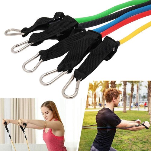  Resistance Band 11PC Fitness Exercise Workout from Home Set :  Sports & Outdoors